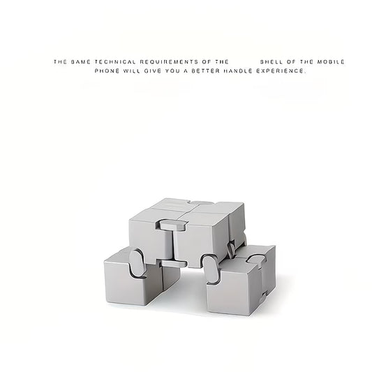 Silver Infinity Cube - Metal Fidget Toy for Anxiety Relief & Party Fun