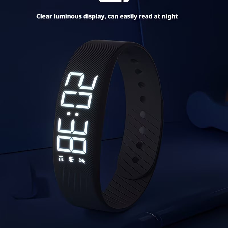 Vibration Alarm Fitness Watch - Smart Step Counter & Sleep Tracker