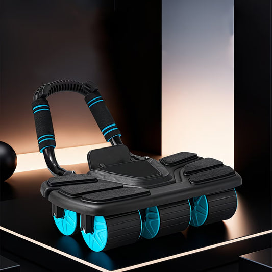 Smart 4-Wheel Ab Roller - Auto Rebound Elbow Support for Core Training