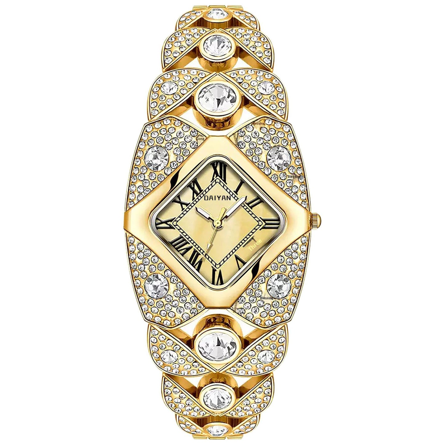 Luxury Diamond Bangle Watch - Vintage Quartz Bracelet