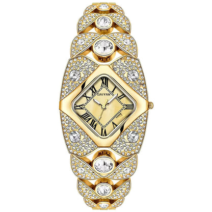 Luxury Diamond Bangle Watch - Vintage Quartz Bracelet