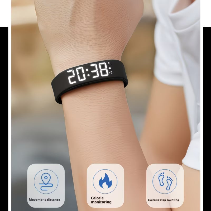 Vibration Alarm Fitness Watch - Smart Step Counter & Sleep Tracker