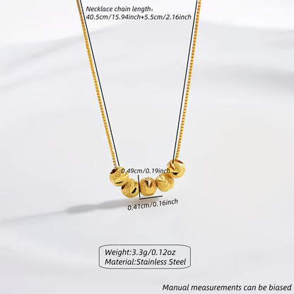 Titanium Steel Gold Bead Necklace - Non-Fading Lucky Clavicle Chain for Women