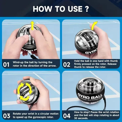 Magnetic LED Gyro Wrist Ball - Hand Grip Trainer