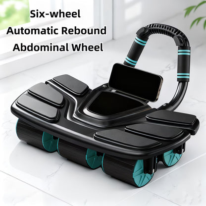 Smart 4-Wheel Ab Roller - Auto Rebound Elbow Support for Core Training