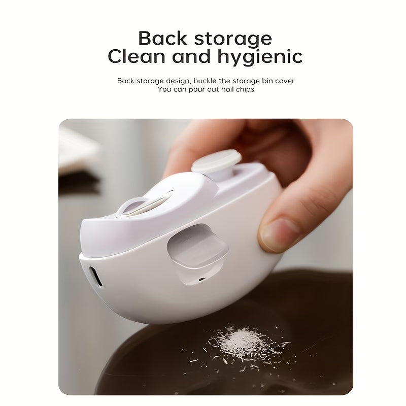 Electric Nail Clipper - 2-in-1 Trimmer & Polisher with LED & USB Charging