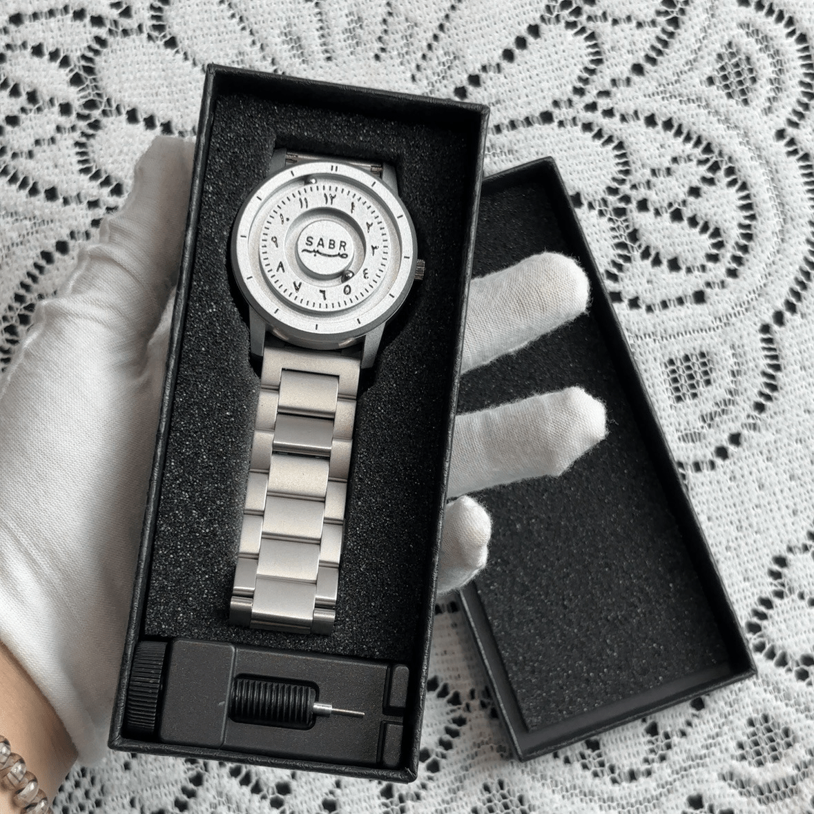 🔥Black Friday 50% OFF🔥 – SABR Arabic Numeral Magnetic Ball Watch | No - Hands Design, Futuristic Men’s Quartz - Tanzania Store