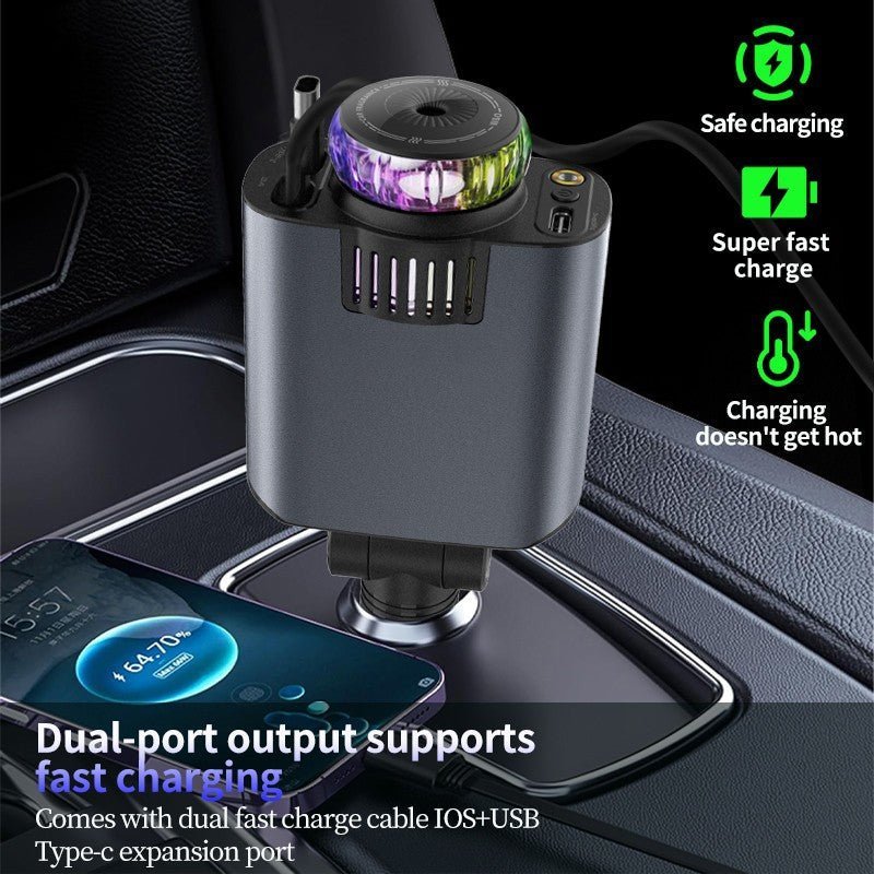 🔥Crazy Summer Deal🔥– D1 5 - in - 1 Car Charger with Starry Sky, Aromatherapy & PD30 Fast Charge - Tanzania Store