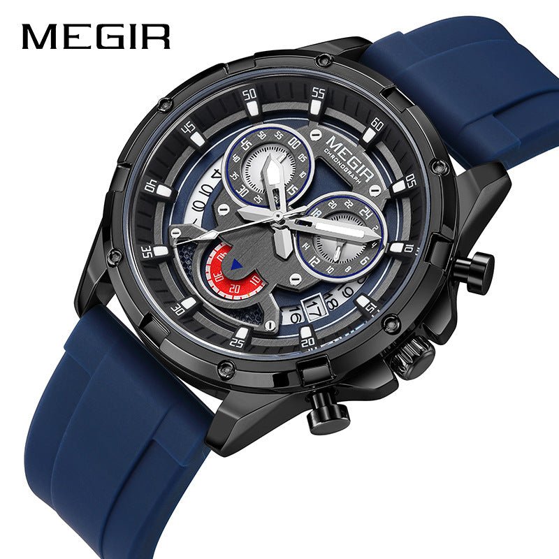 MEGIR Men's Waterproof Silicone Watch with Date & Chronograph - Tanzania Store