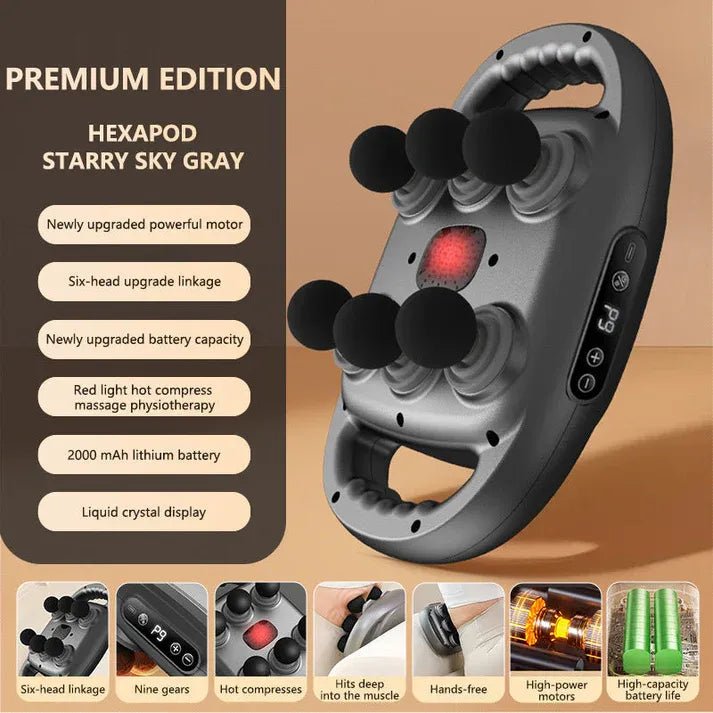 New Design Hot Sale Six-Head Fascia Gun Deep Tissue Massage Device