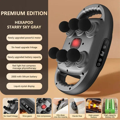 New Design Hot Sale Six-Head Fascia Gun Deep Tissue Massage Device