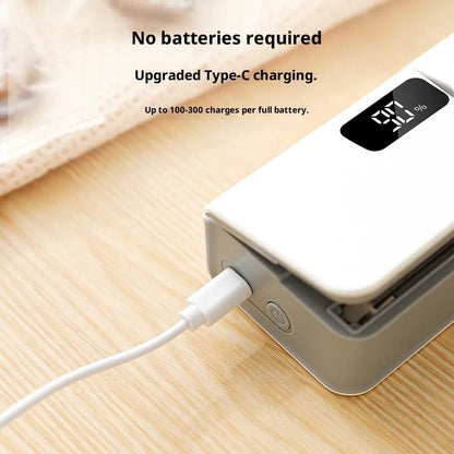 Portable Rechargeable Mini Bag Sealer - 6 - Level LED Display Heat Sealer for Snack Chip Bags, Food Storage & Freshness