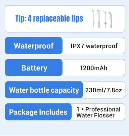 Portable Water Flosser - Cordless Pulse Oral Irrigator for Teeth Cleaning - Tanzania Store