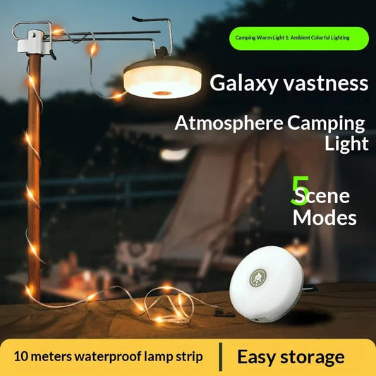 Rechargeable LED Camping Lights Tape Measure Storage - Tanzania Store