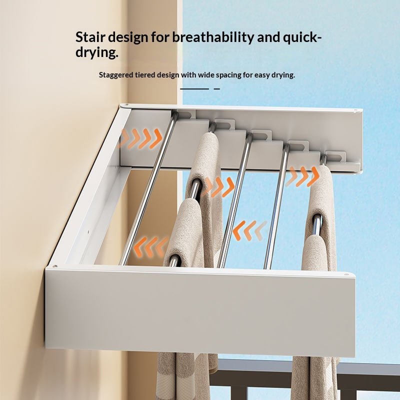 Retractable Foldable Drying Rack - Balcony Clothes Airer & Bathroom Towel Holder - Tanzania Store