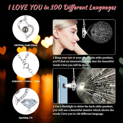 Rose gift box necklace set, containing preserved flowers - a romantic gift suitable for Valentine's Day, Mother's Day