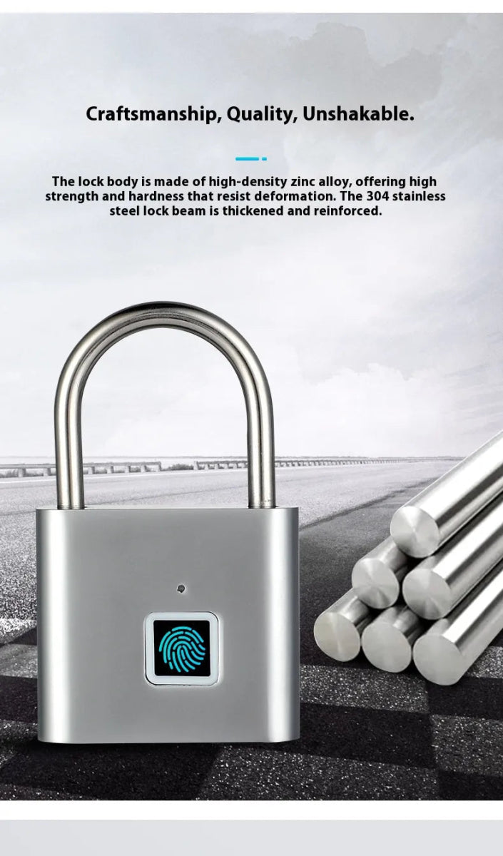 Smart Fingerprint Padlock - Waterproof Anti - Theft Electronic Lock with Password & NFC for Doors, Gates, and Cabinets