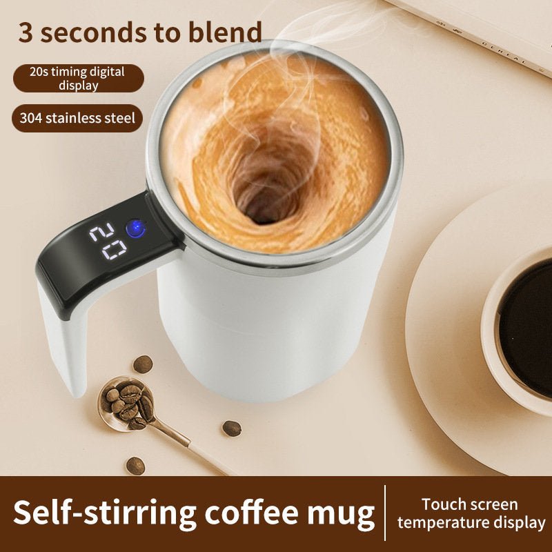 Smart Magnetic Stirring Cup - Portable Electric Coffee & Protein Shaker with Temp Display - Tanzania Store